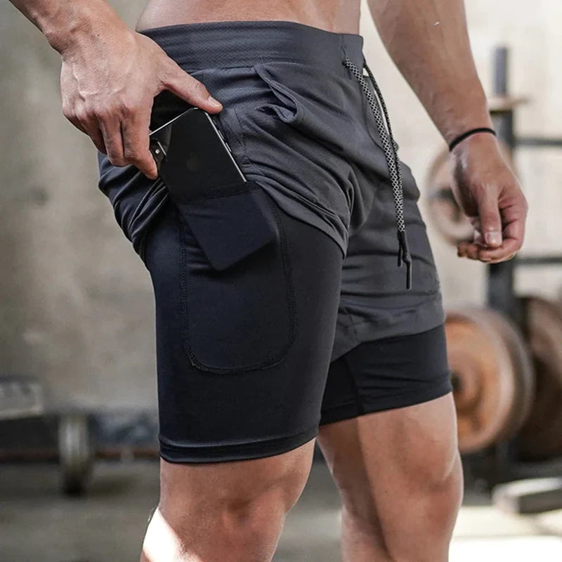 Elevate Your Workout: Men's Quick-Dry 2-in-1 Running Shorts for Summer 2023 Fitness and Comfort
