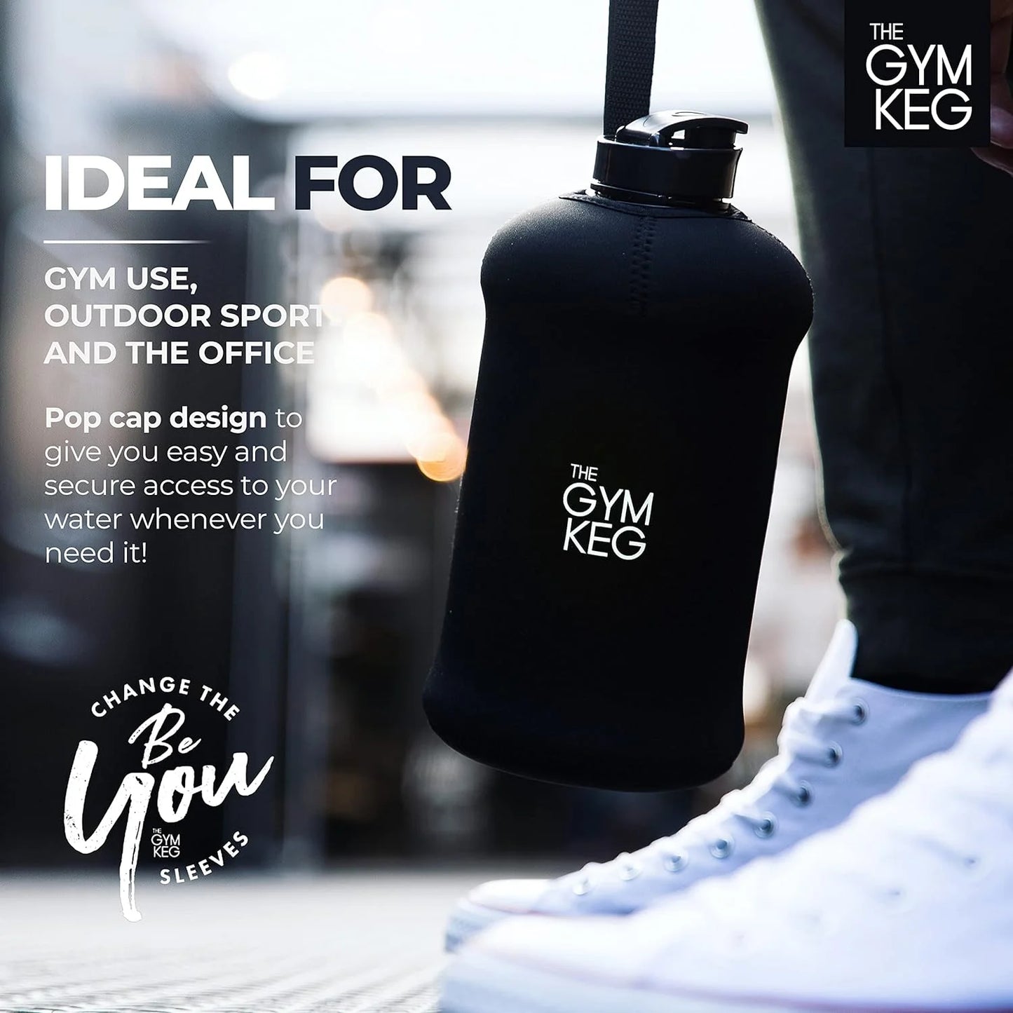 Stay Hydrated in Style: 74Oz Half Gallon Water Bottle - Leakproof, Eco-Friendly Tritan BPA-Free - Stealth Black with Convenient Carry Handle