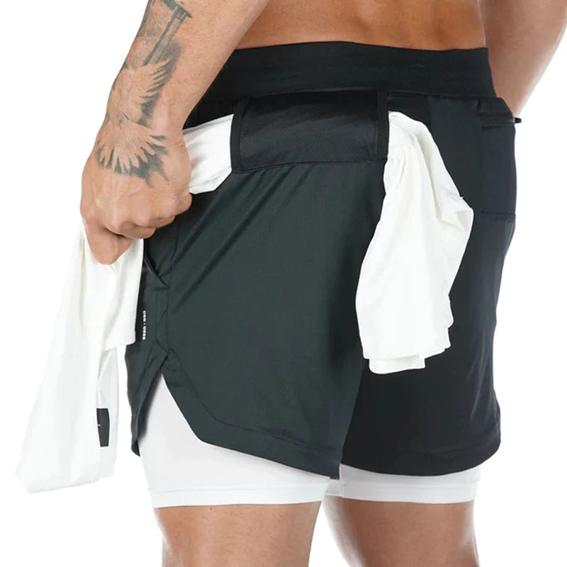 Elevate Your Workout: Men's Quick-Dry 2-in-1 Running Shorts for Summer 2023 Fitness and Comfort