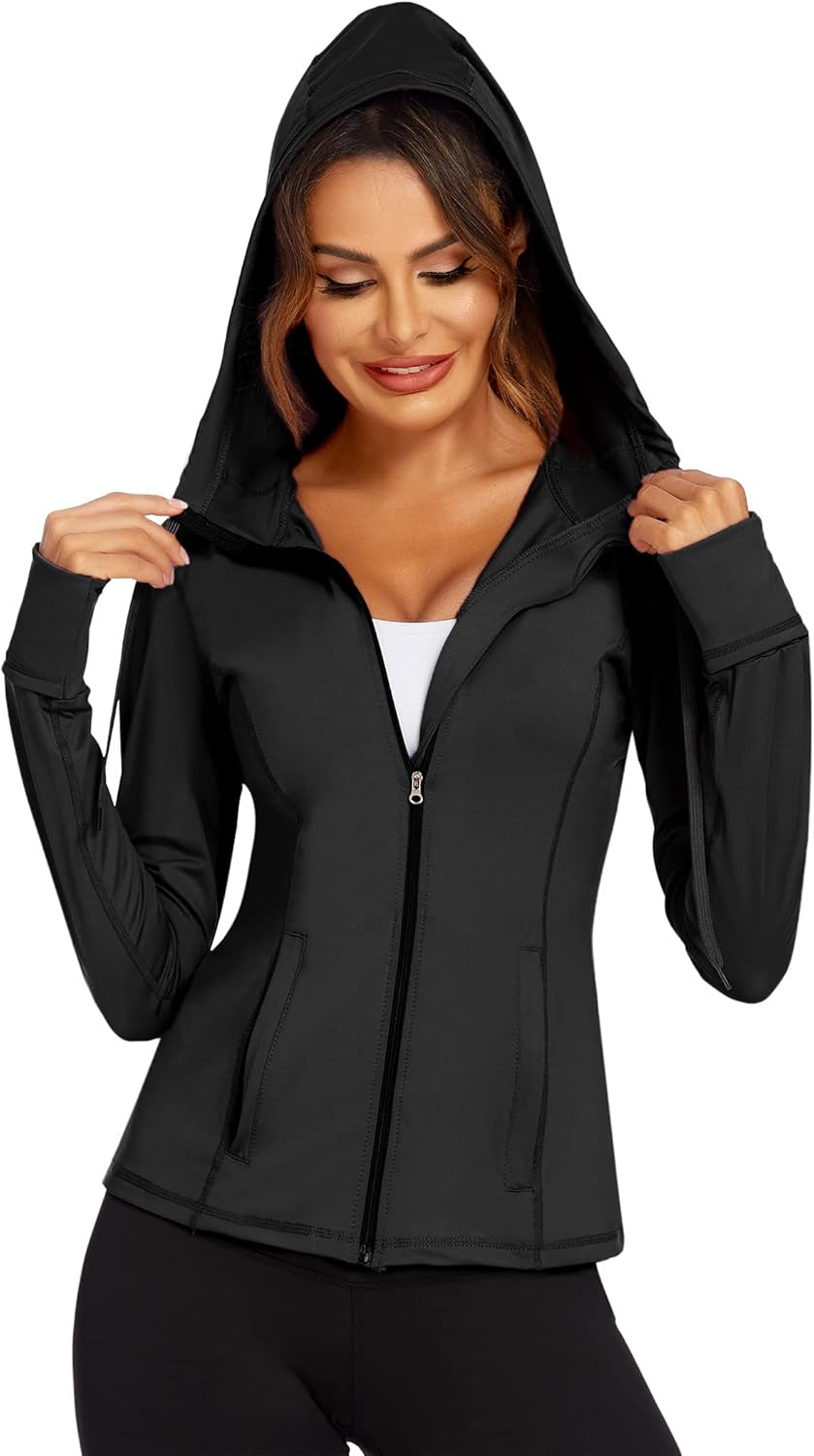 Lightweight Women's Full Zip Running Jacket - Perfect for Yoga, Workouts, and Sports