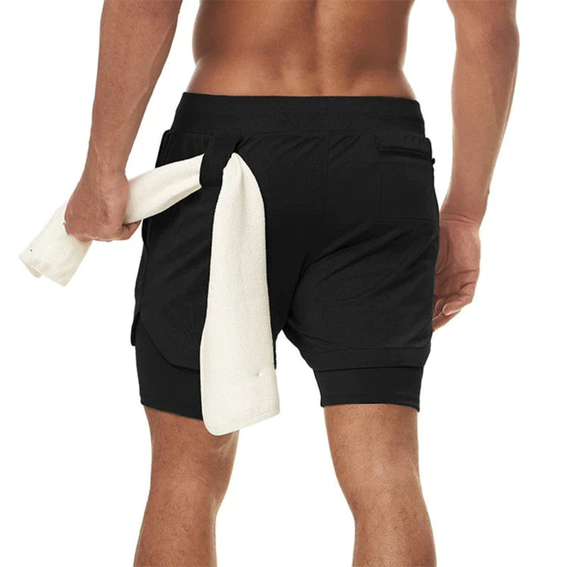 Elevate Your Workout: Men's Quick-Dry 2-in-1 Running Shorts for Summer 2023 Fitness and Comfort
