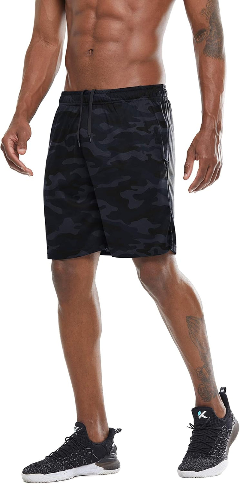 Men's Quick-Dry Lightweight Workout Running Shorts with Secure Zip Pockets