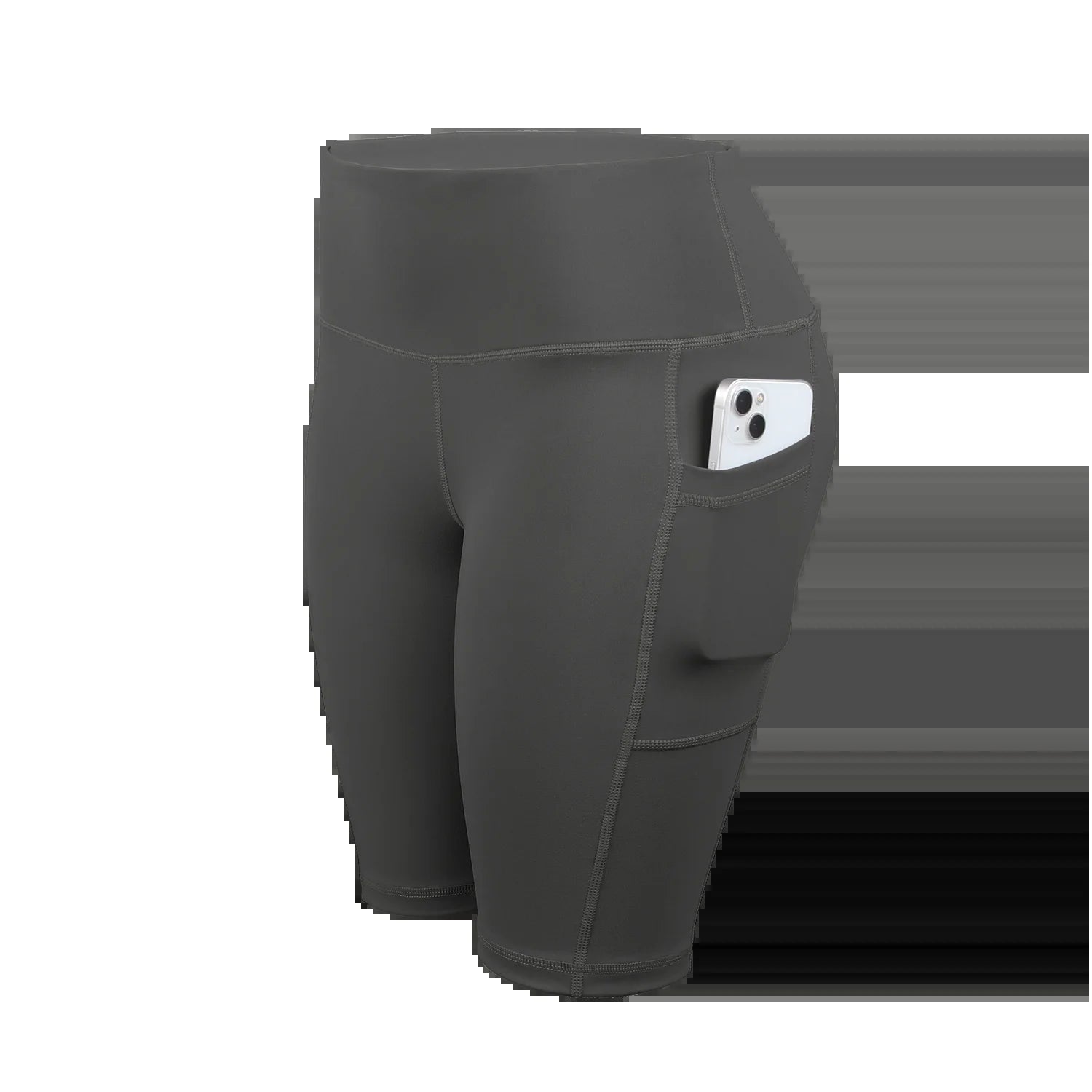 Women Solid Yoga Shorts with 3 Pockets High Waist Butt Lifting Workout Tights Gym Elastic Cycling Shorts Activewear