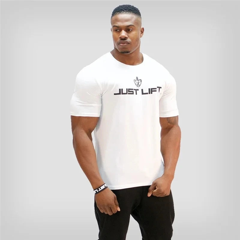 Men's Cotton Short Sleeve Gym Running T-Shirt - Lightweight Fitness Workout Tee