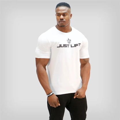 Men's Cotton Short Sleeve Gym Running T-Shirt - Lightweight Fitness Workout Tee