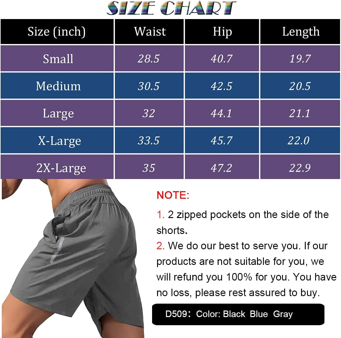 Men's Quick Dry Workout Shorts with Pockets - Breathable Gym Shorts for Running, Training, and Fitness