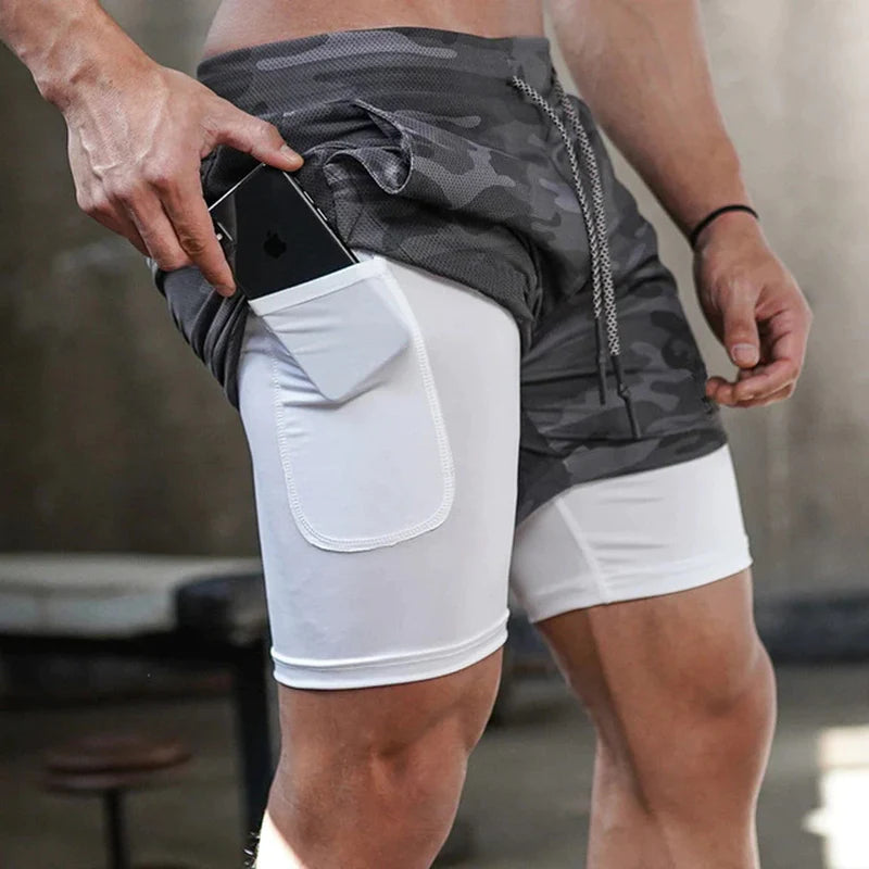 Elevate Your Workout: Men's Quick-Dry 2-in-1 Running Shorts for Summer 2023 Fitness and Comfort