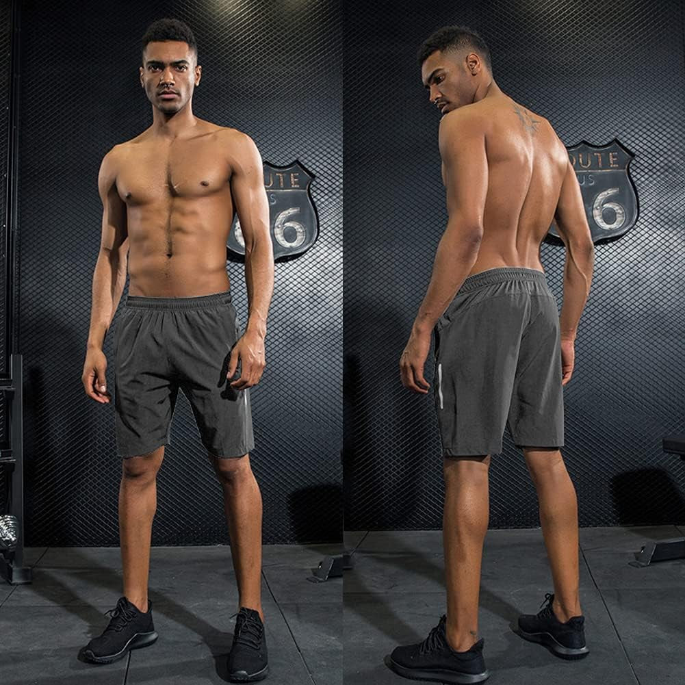 Men's Quick Dry Workout Shorts with Pockets - Breathable Gym Shorts for Running, Training, and Fitness