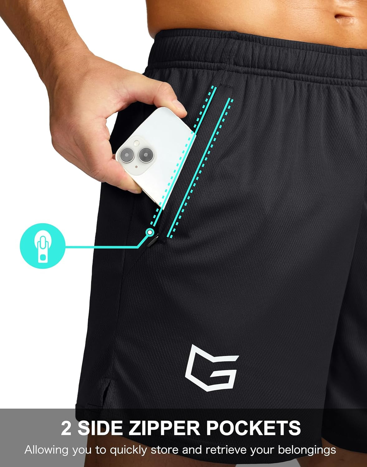 Men's Quick-Dry Lightweight Workout Shorts with Zip Pockets - Perfect for Running and Gym!