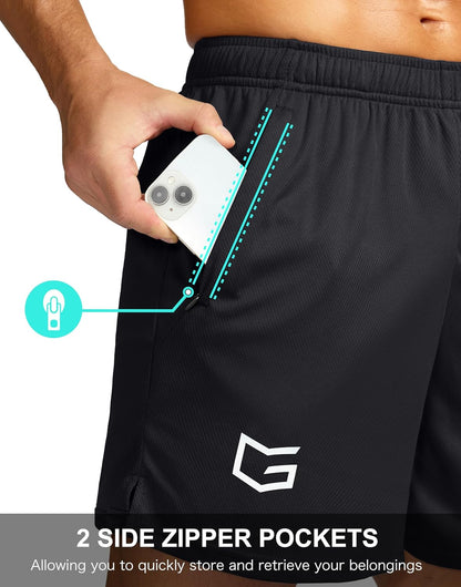 Men's Quick-Dry Lightweight Workout Shorts with Zip Pockets - Perfect for Running and Gym!