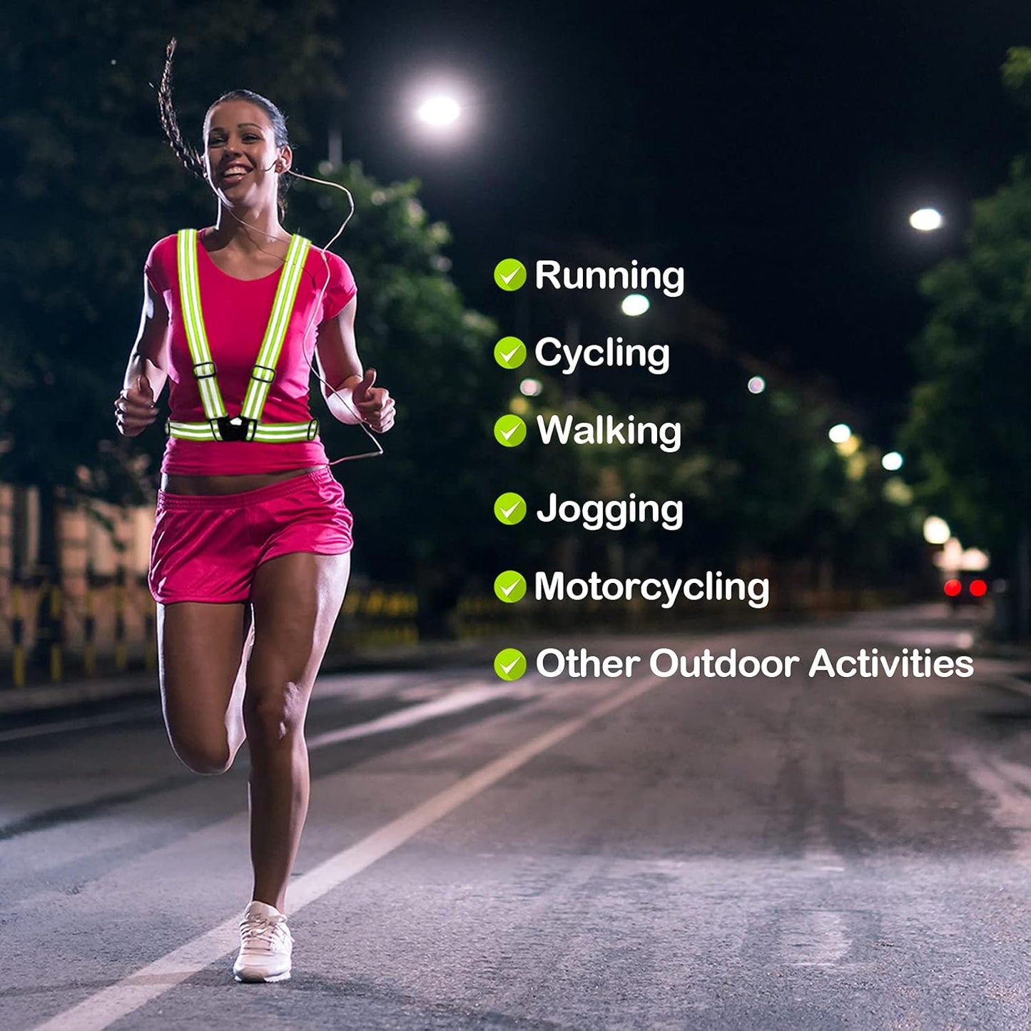 High-Visibility Reflective Running Vests - 2 Pack Safety Gear for Night Running & Cycling