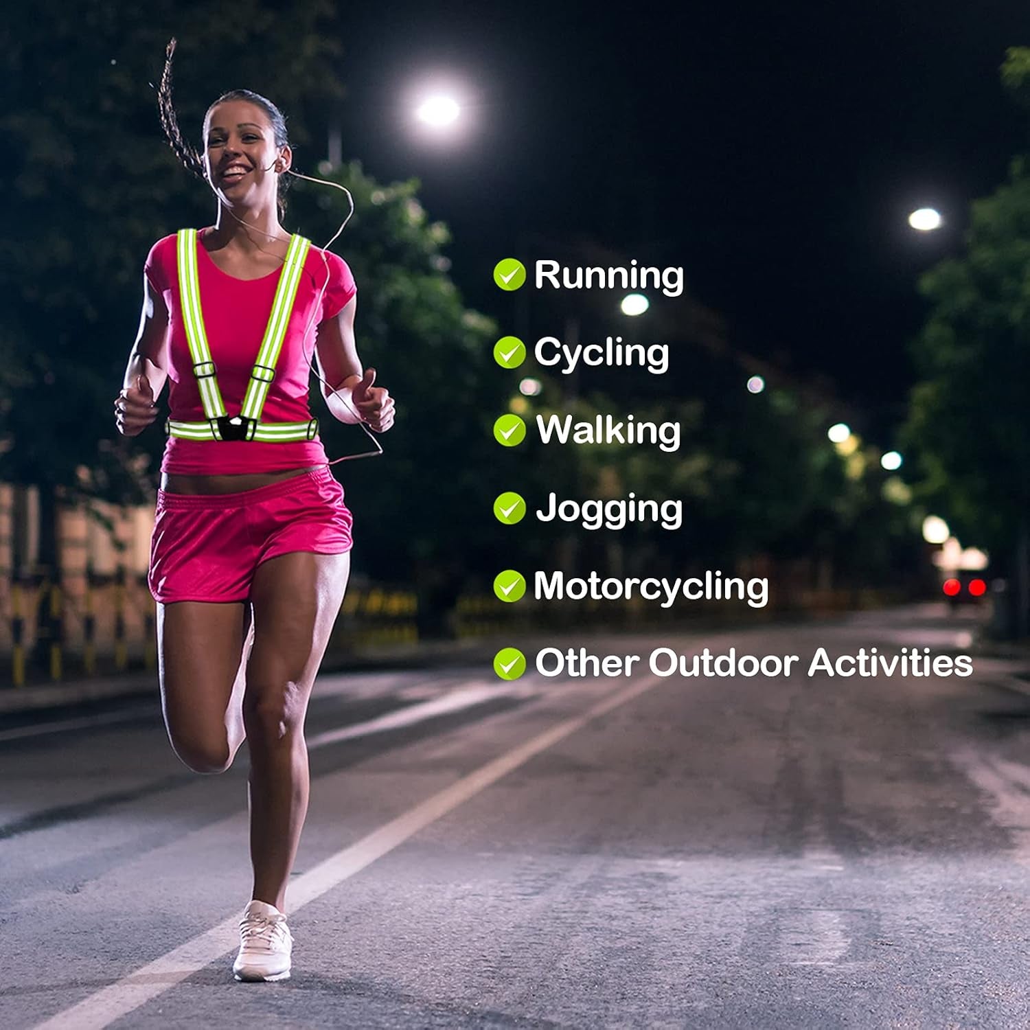 High-Visibility Reflective Running Vests - 2 Pack Safety Gear for Night Running & Cycling