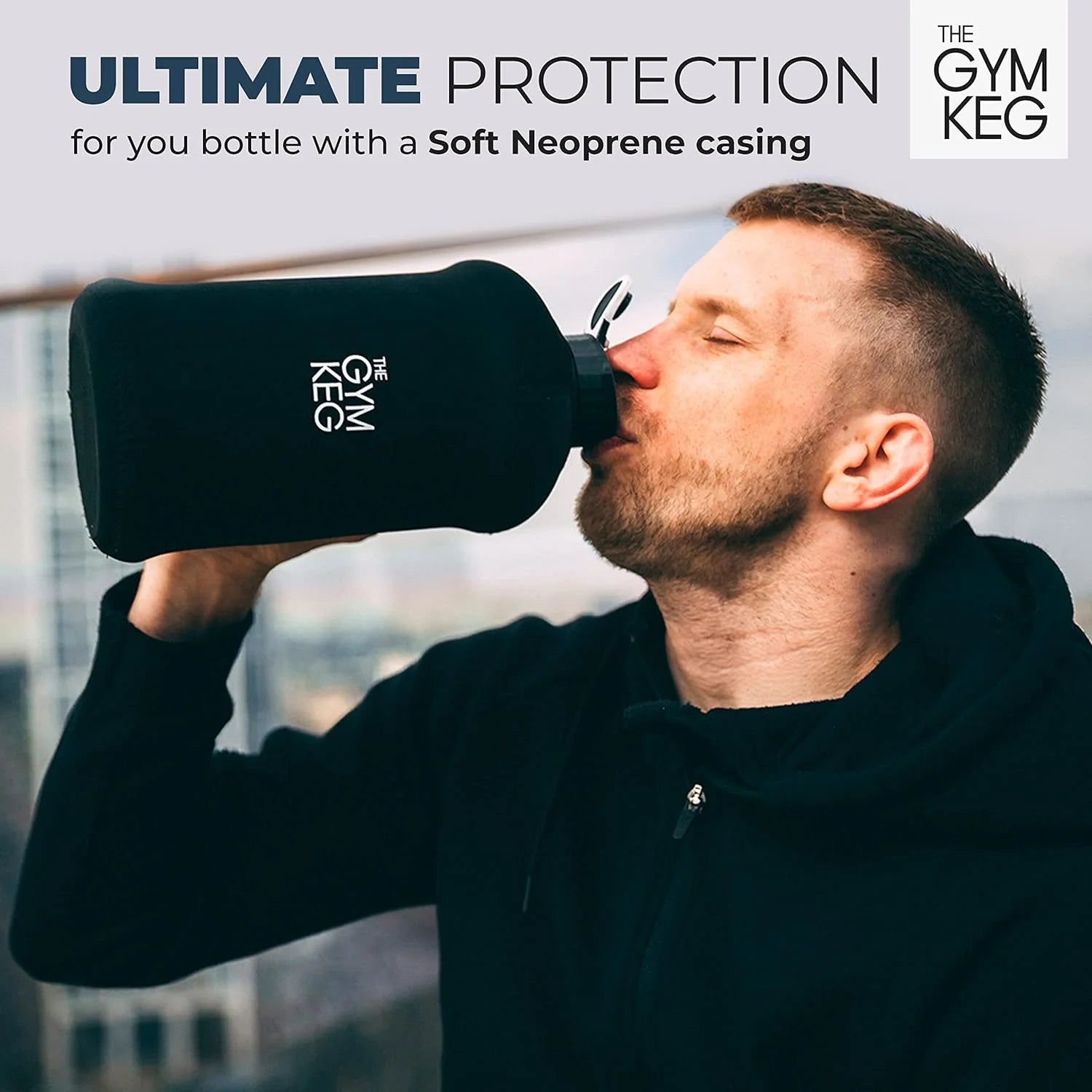 Stay Hydrated in Style: 74Oz Half Gallon Water Bottle - Leakproof, Eco-Friendly Tritan BPA-Free - Stealth Black with Convenient Carry Handle