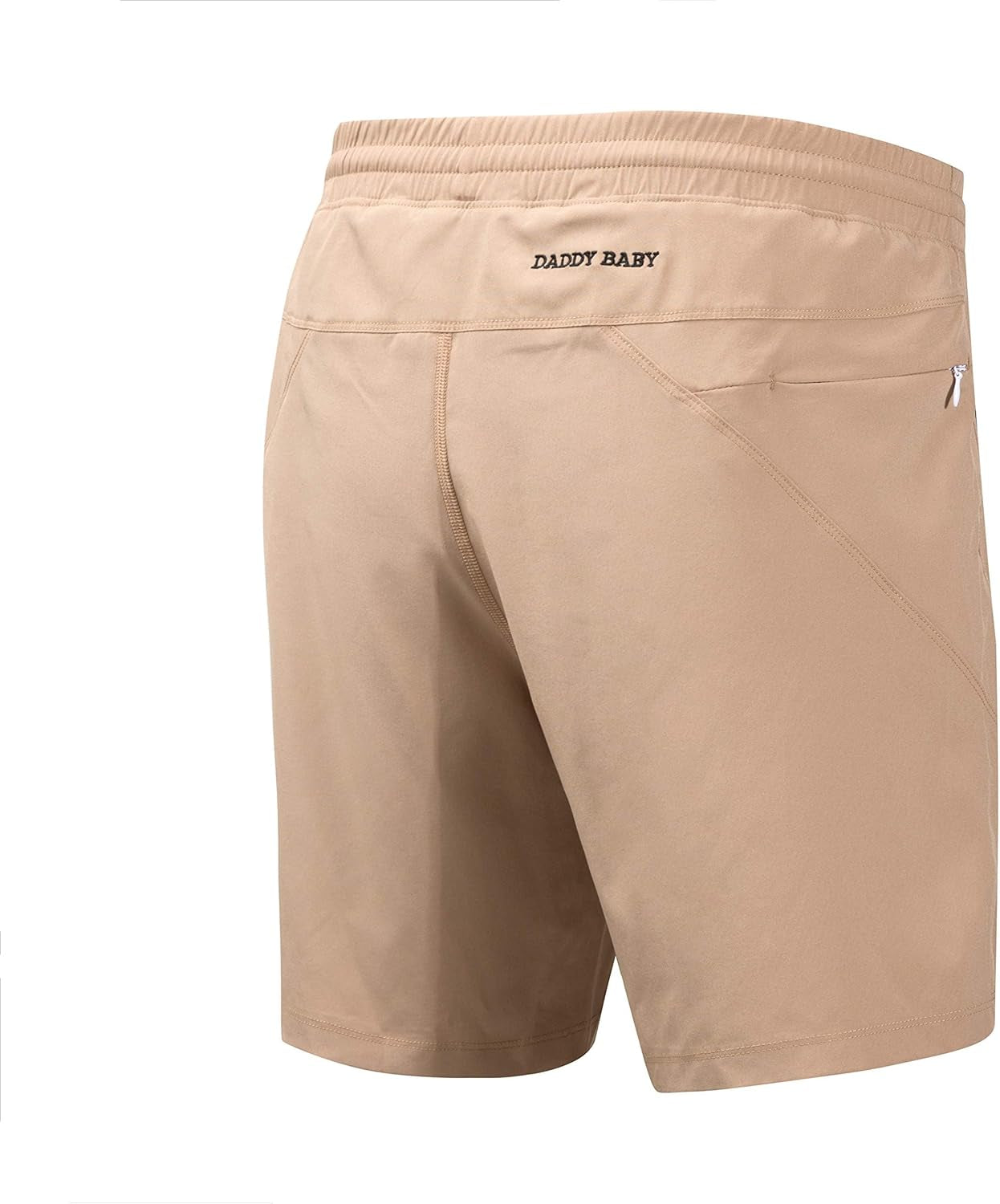 Ultimate Men's Casual Gym Shorts with Built-In Underwear & Secure Zipper Pockets - Khaki, Size L