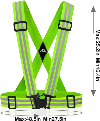 High-Visibility Reflective Running Vests - 2 Pack Safety Gear for Night Running & Cycling