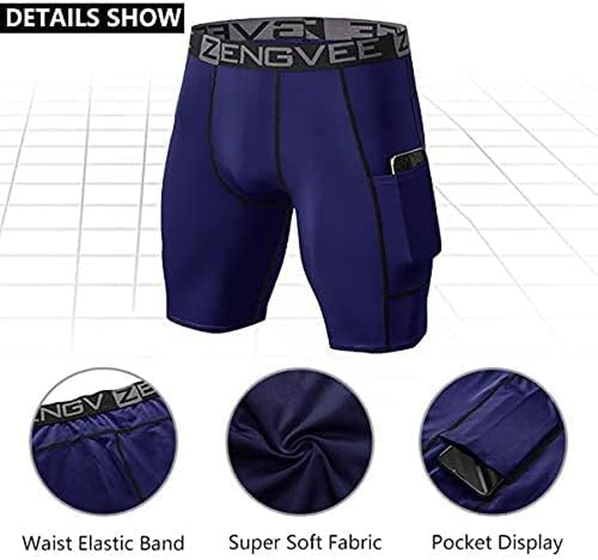 Men's 3-Pack Athletic Compression Shorts for Superior Performance in Running and Training