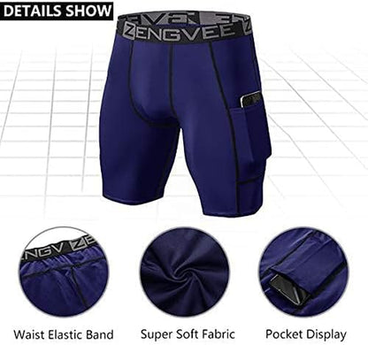 Men's 3-Pack Athletic Compression Shorts for Superior Performance in Running and Training