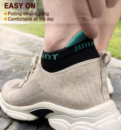 Men's Athletic Compression Ankle Socks - 6 Pairs of Cushioned Support for Running and Walking