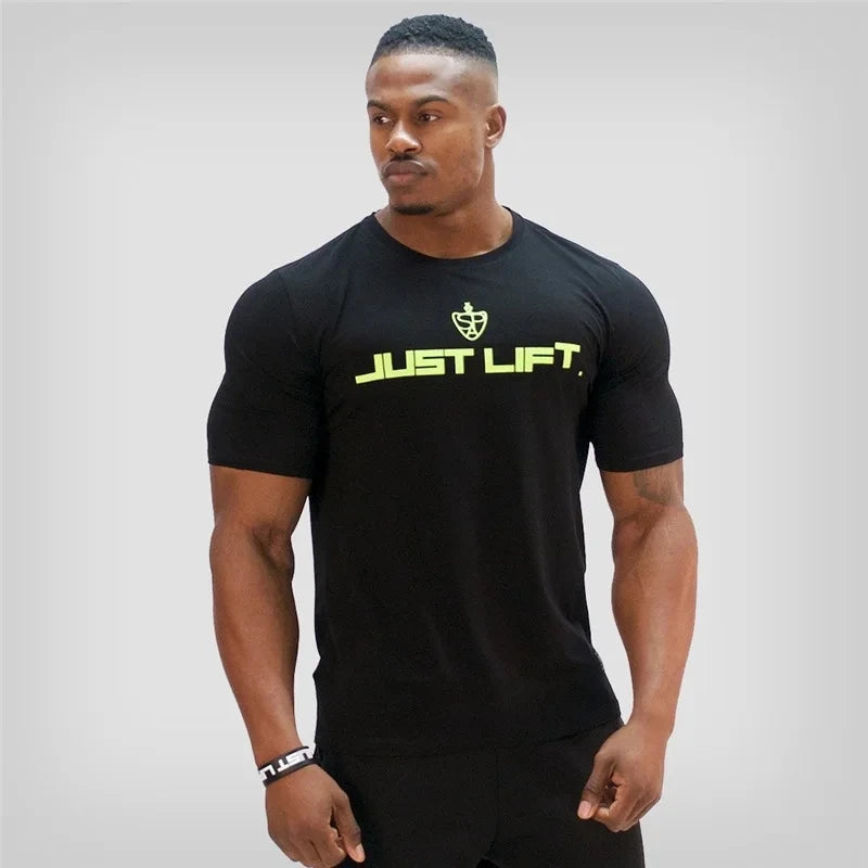 Men's Cotton Short Sleeve Gym Running T-Shirt - Lightweight Fitness Workout Tee