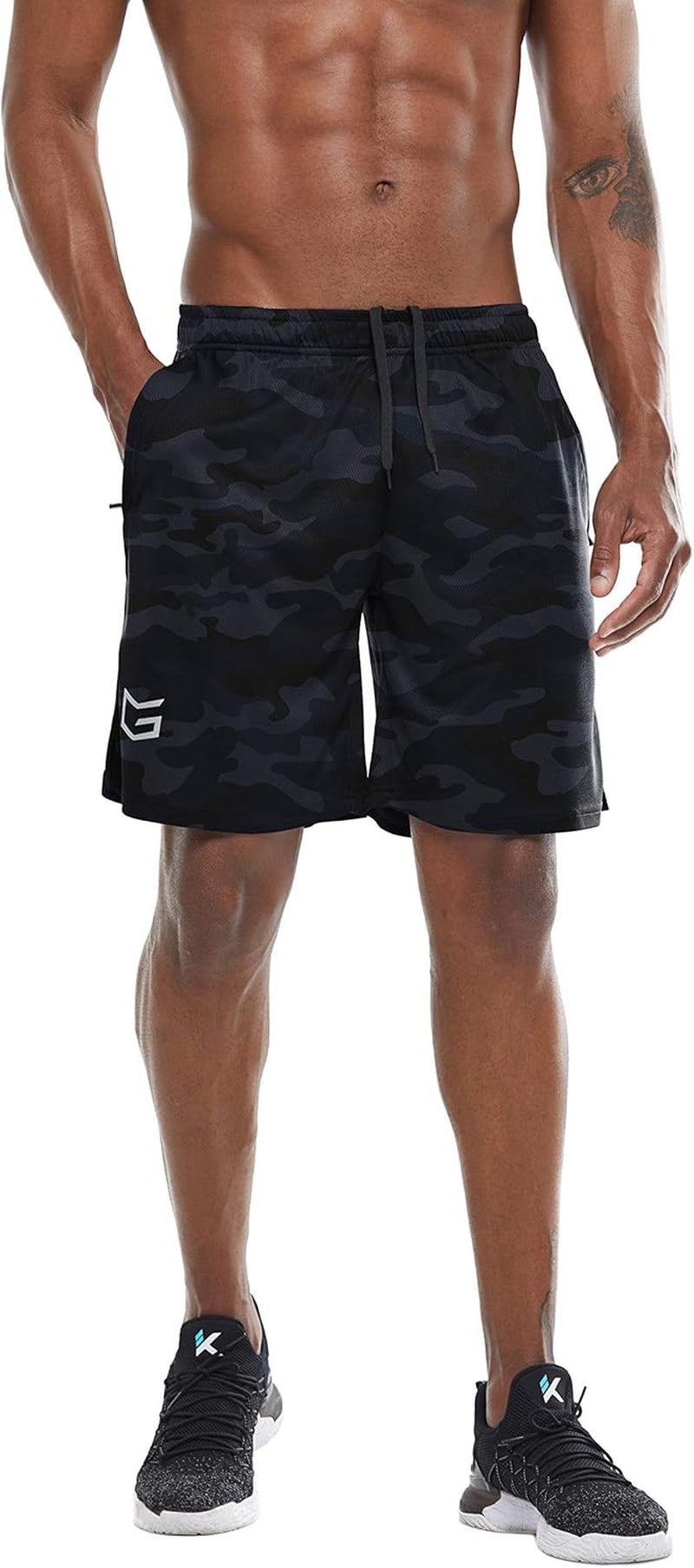 Men's Quick-Dry Lightweight Workout Running Shorts with Secure Zip Pockets