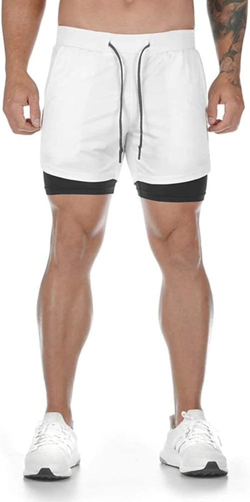 Men's 2-in-1 Athletic Running Shorts with Towel Loop - Perfect for Gym and Training
