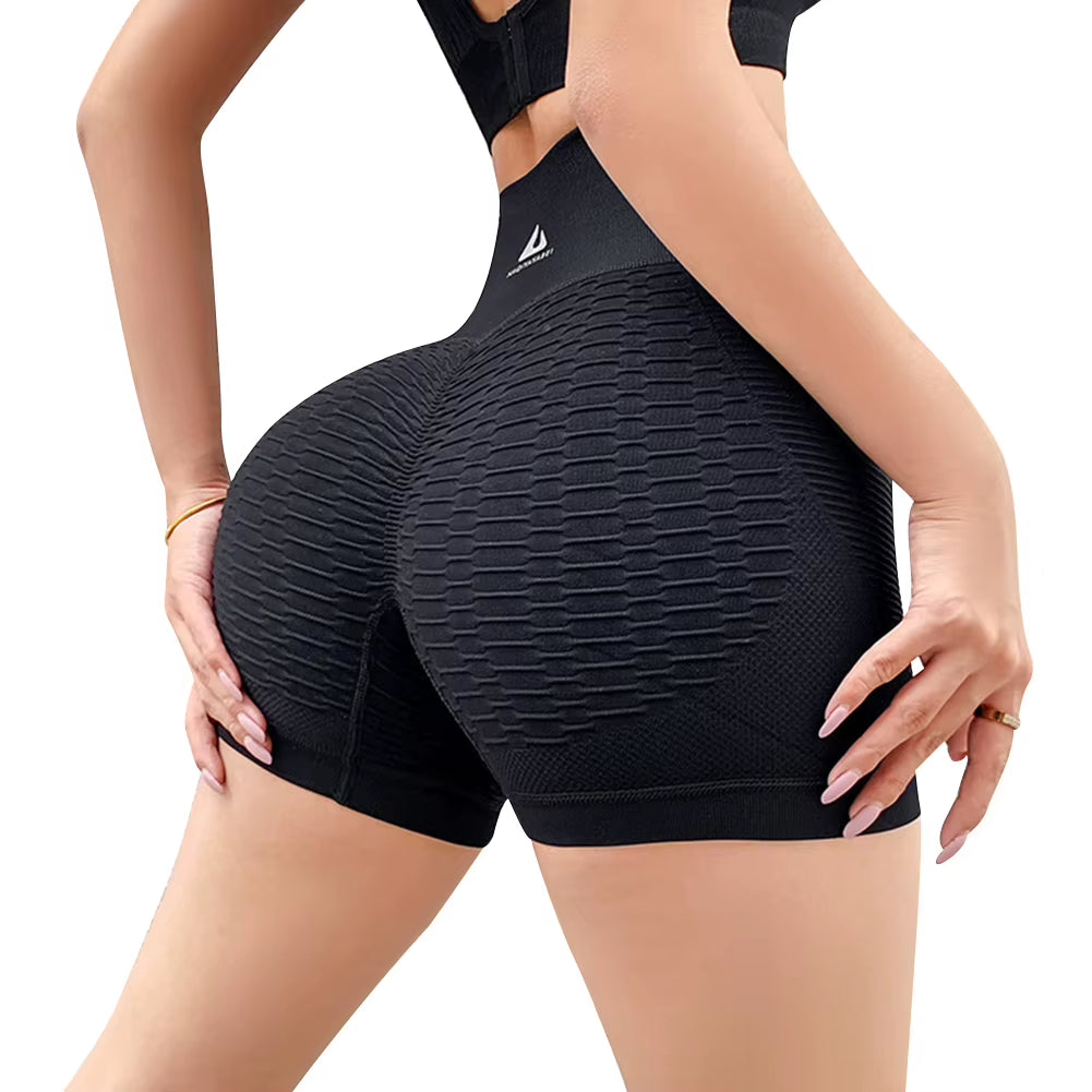 Butt Lifting High Waisted Workout Shorts for Women - Tummy Control Yoga & Running Athletic Shorts