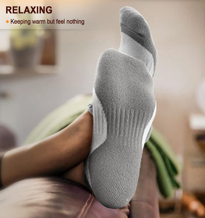 Men's Athletic Compression Ankle Socks - 6 Pairs Cushioned Support for Running and Walking