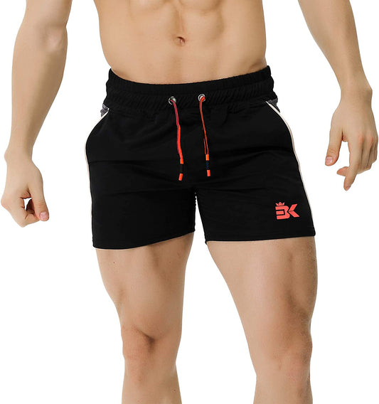 Men'S 5" Gym Bodybuilding Shorts Running Workout Lightweight Shorts Elastic Waistband with Pockets