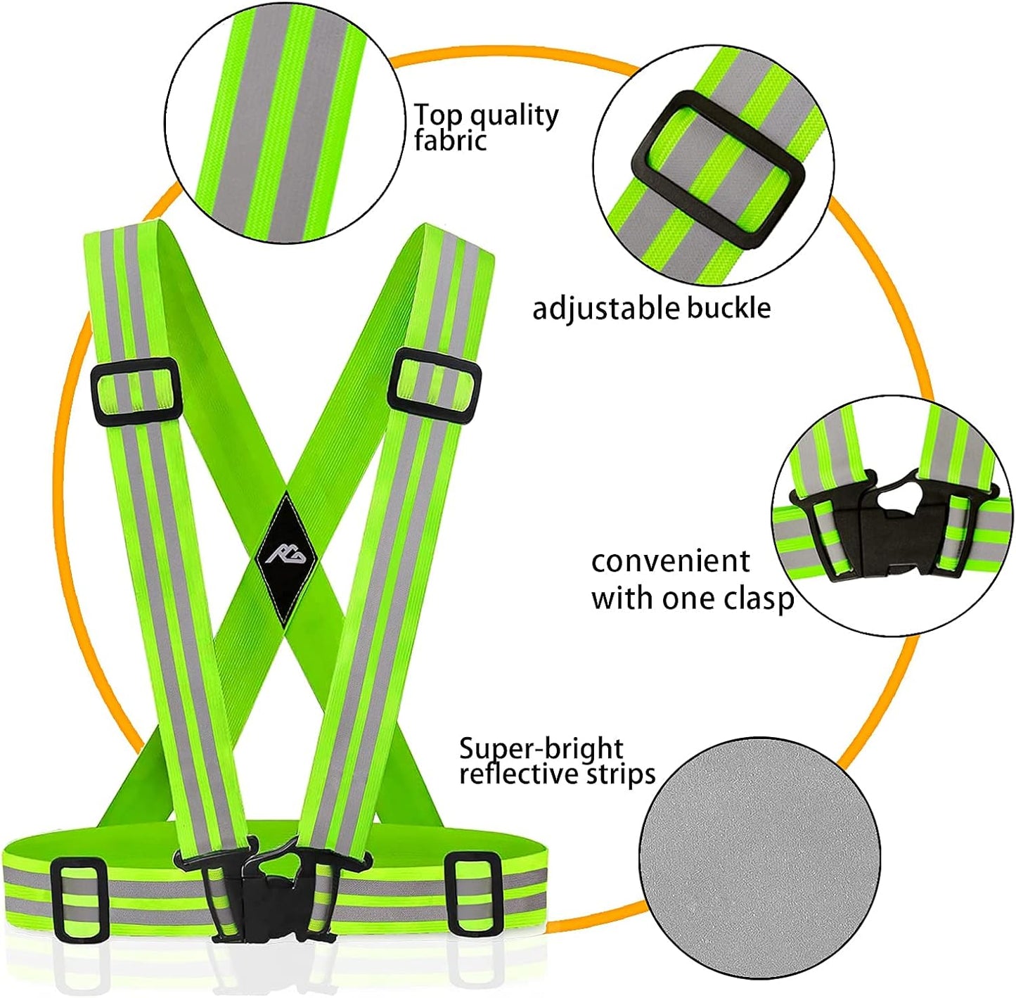 High-Visibility Reflective Running Vests - 2 Pack Safety Gear for Night Running & Cycling