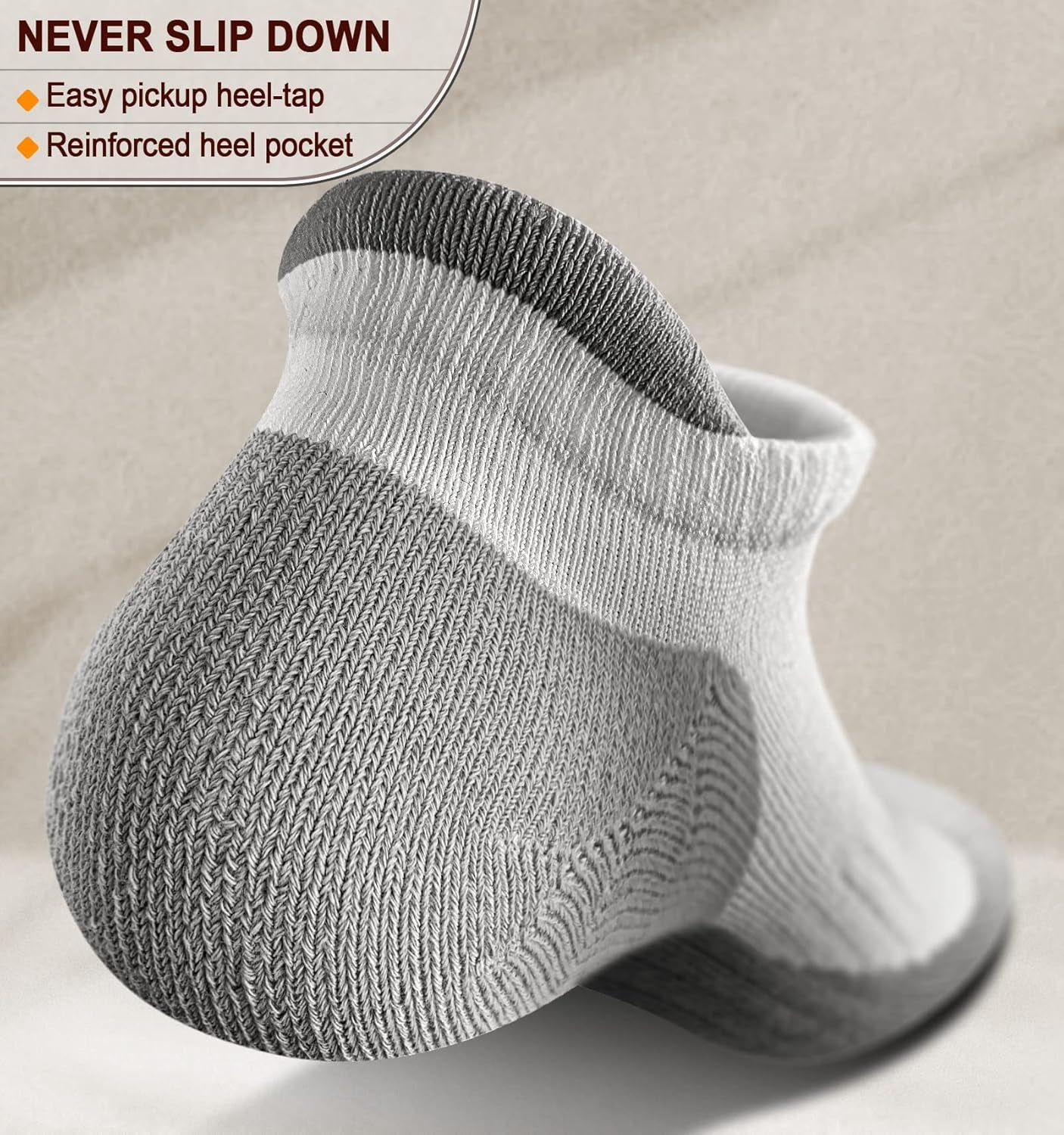 Men's Athletic Compression Ankle Socks - 6 Pairs Cushioned Support for Running and Walking