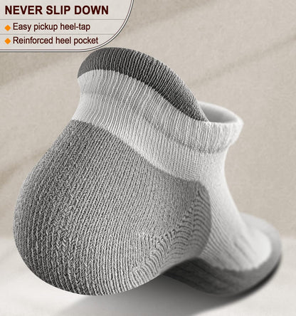 Men's Athletic Compression Ankle Socks - 6 Pairs Cushioned Support for Running and Walking