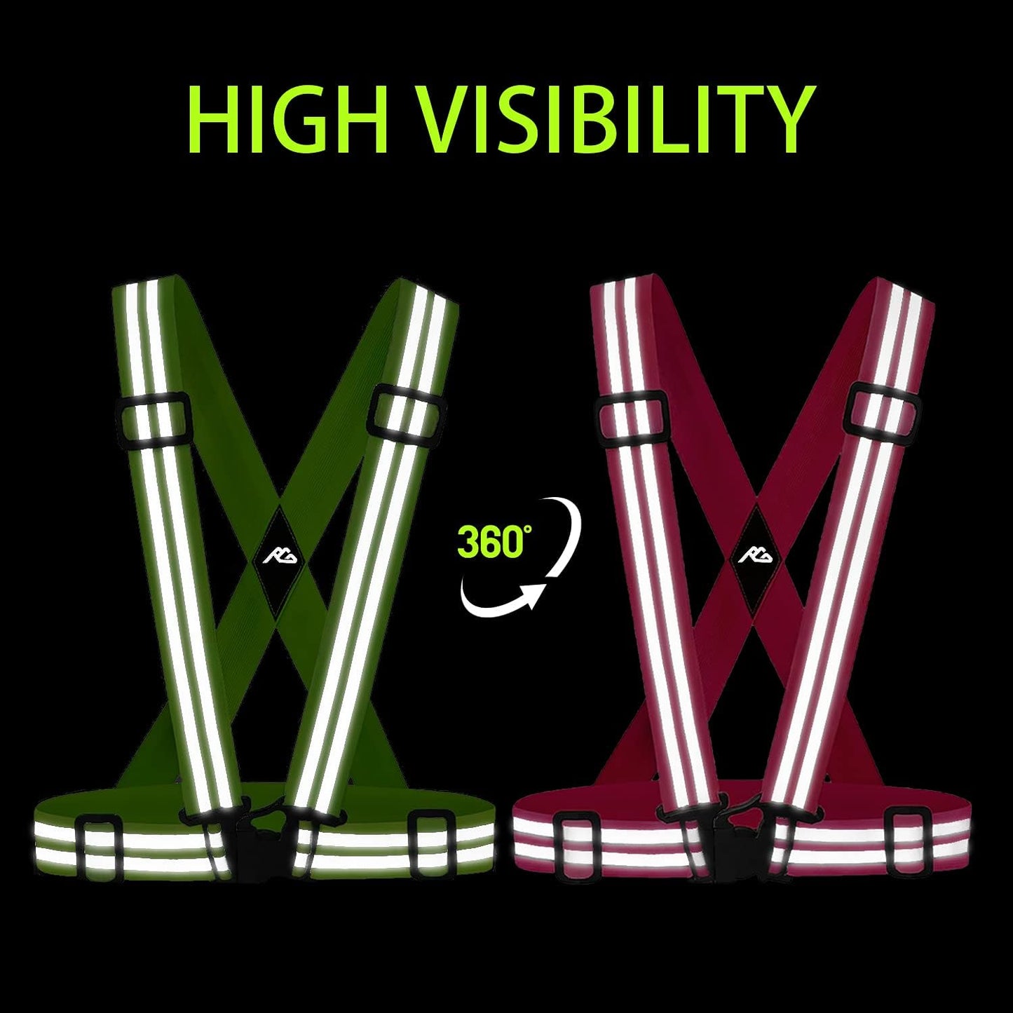 High-Visibility Reflective Running Vests - 2 Pack Safety Gear for Night Running & Cycling