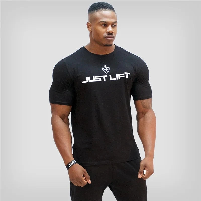 Men's Cotton Short Sleeve Gym Running T-Shirt - Lightweight Fitness Workout Tee