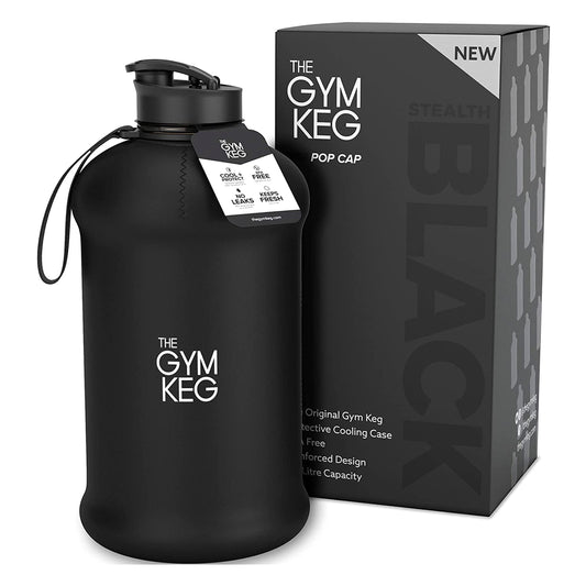 Stay Hydrated in Style: 74Oz Half Gallon Water Bottle - Leakproof, Eco-Friendly Tritan BPA-Free - Stealth Black with Convenient Carry Handle
