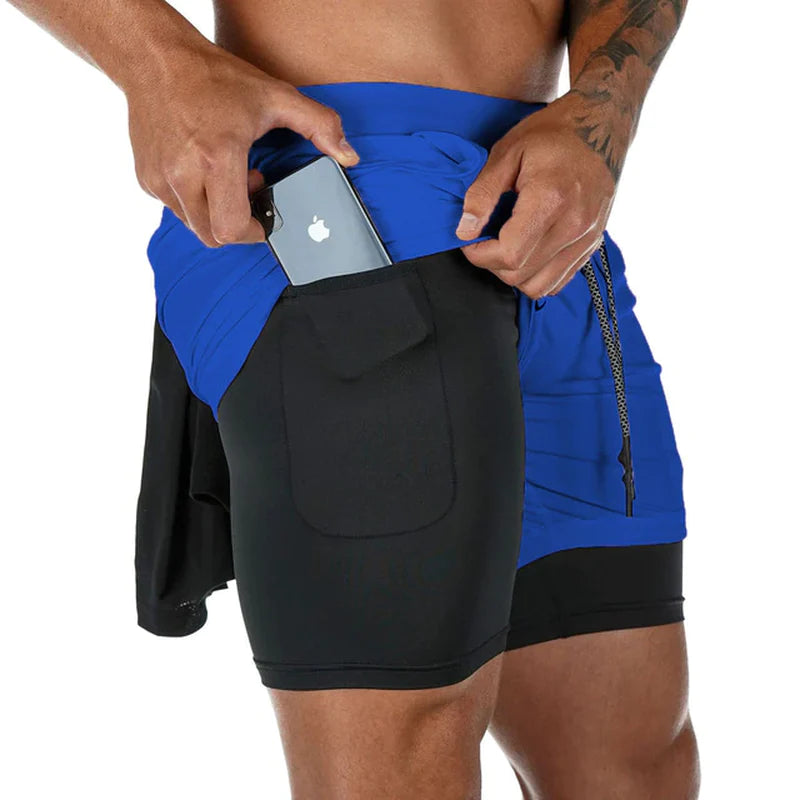 Elevate Your Workout: Men's Quick-Dry 2-in-1 Running Shorts for Summer 2023 Fitness and Comfort