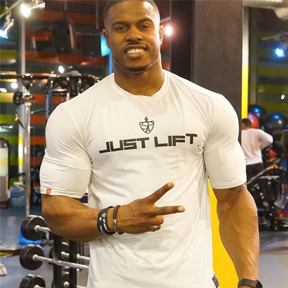 Men's Cotton Short Sleeve Gym Running T-Shirt - Lightweight Fitness Workout Tee