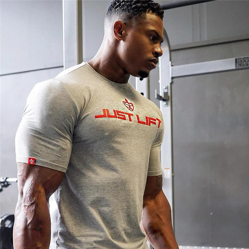 Men's Cotton Short Sleeve Gym Running T-Shirt - Lightweight Fitness Workout Tee