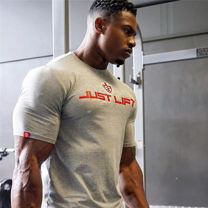 Men's Cotton Short Sleeve Gym Running T-Shirt - Lightweight Fitness Workout Tee