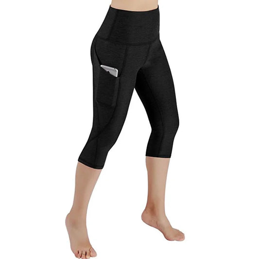 High-Performance Women's Tummy Control Yoga & Running Tights - 7/8 Stretch Pants for Ultimate Comfort and Support