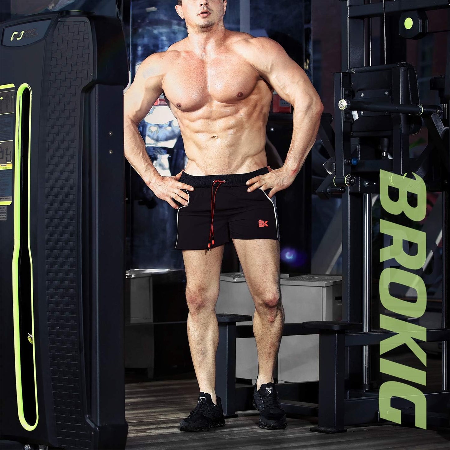 Men'S 5" Gym Bodybuilding Shorts Running Workout Lightweight Shorts Elastic Waistband with Pockets