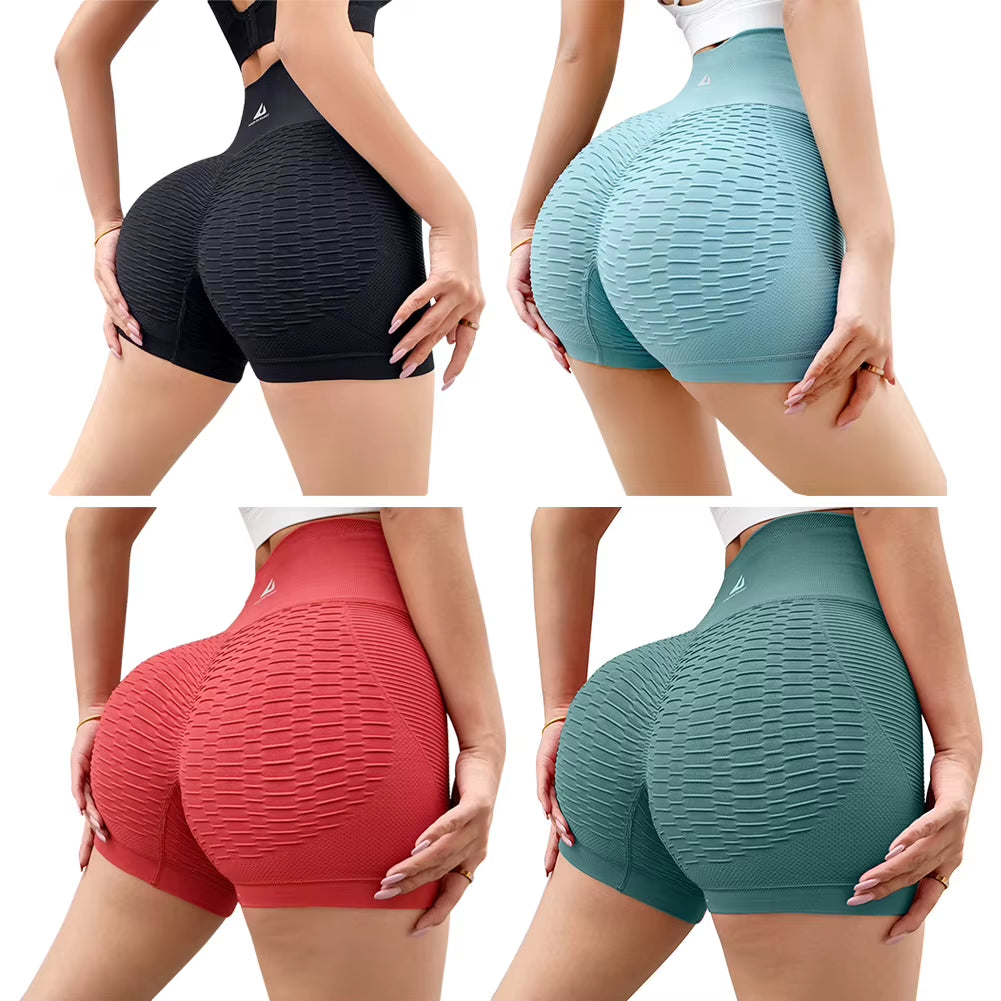 Butt Lifting High Waisted Workout Shorts for Women - Tummy Control Yoga & Running Athletic Shorts