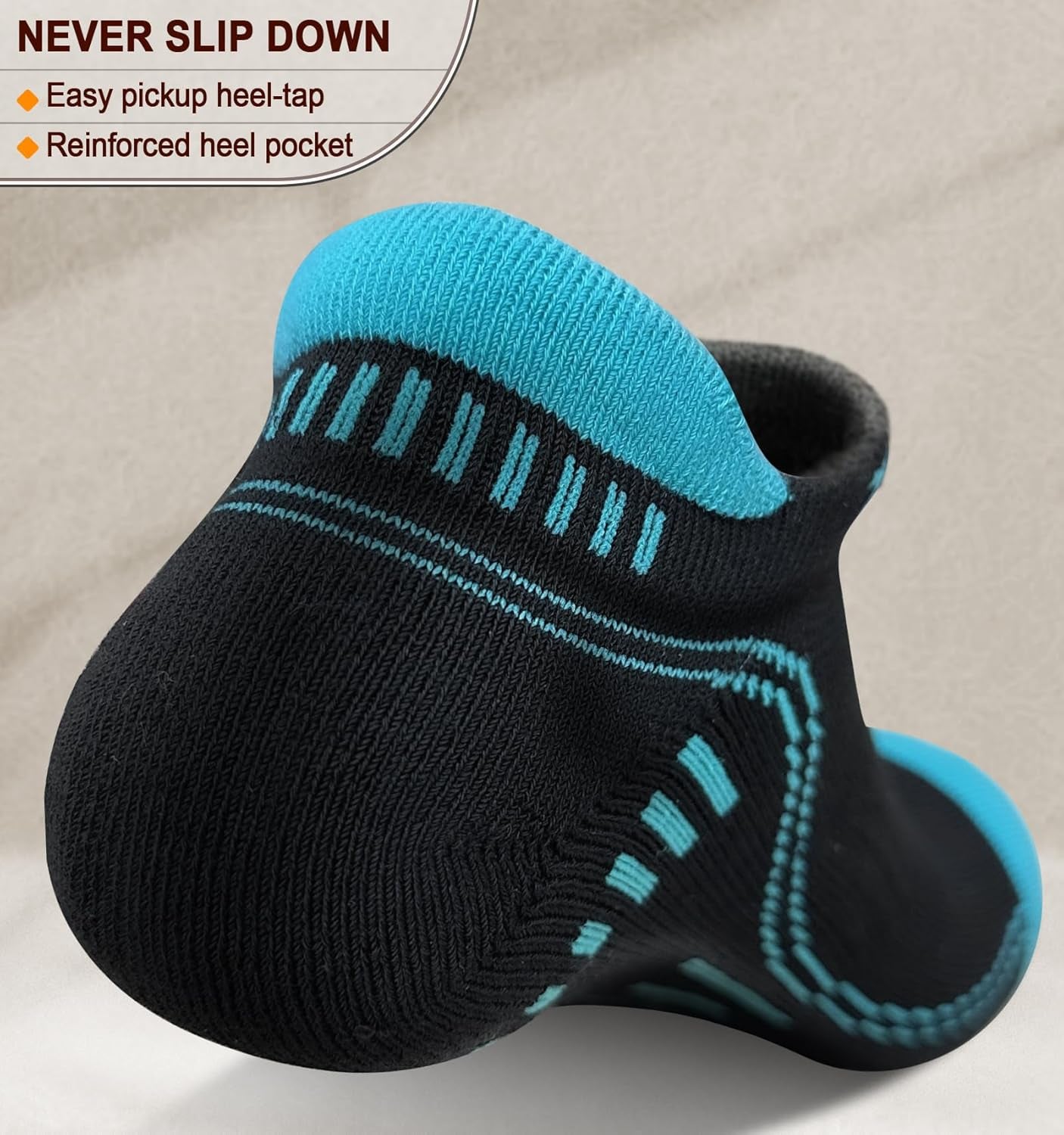 Men's Athletic Compression Ankle Socks - 6 Pairs of Cushioned Support for Running and Walking