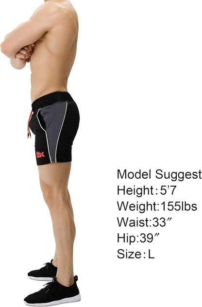 Men'S 5" Gym Bodybuilding Shorts Running Workout Lightweight Shorts Elastic Waistband with Pockets