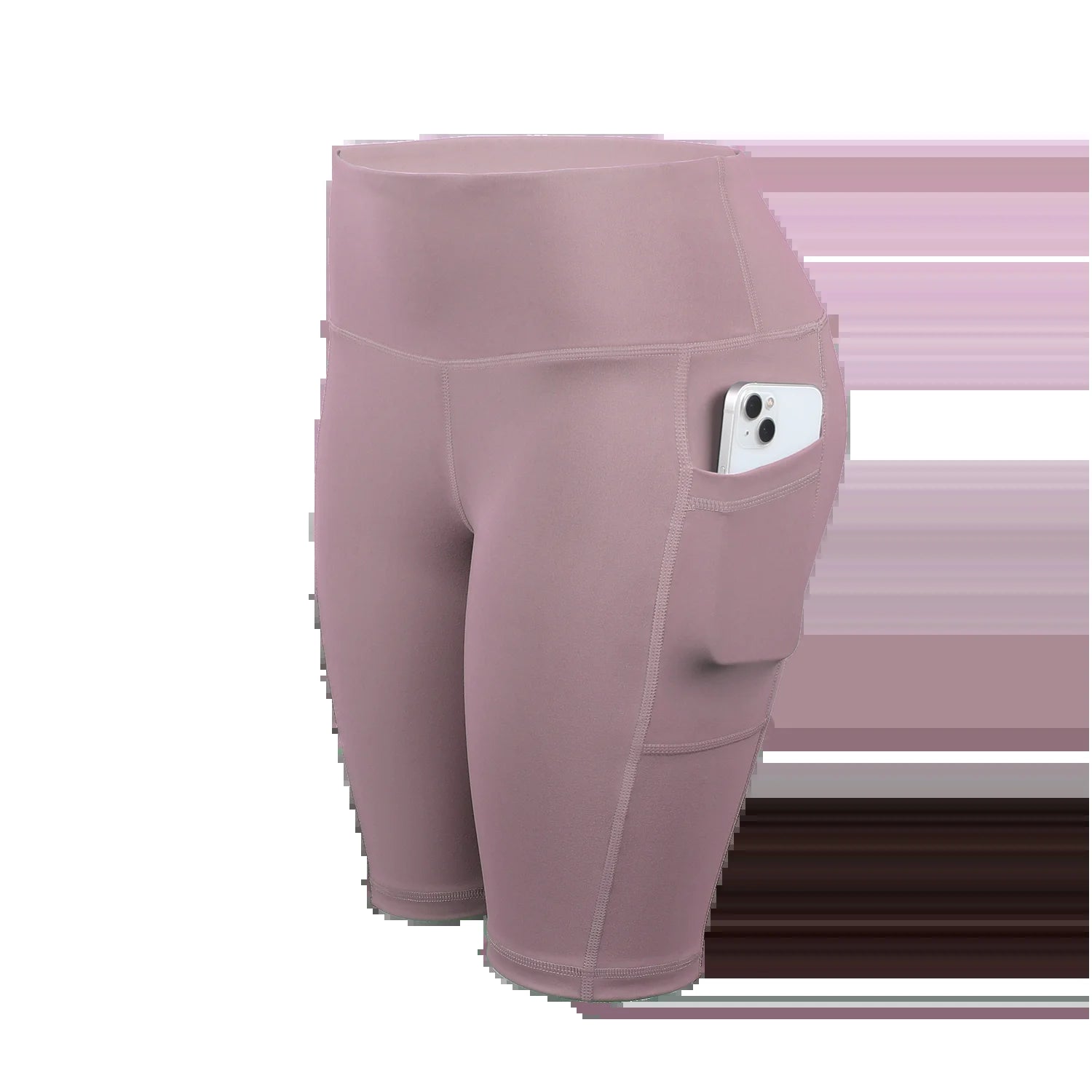 Women Solid Yoga Shorts with 3 Pockets High Waist Butt Lifting Workout Tights Gym Elastic Cycling Shorts Activewear