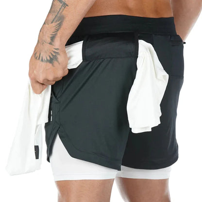 Elevate Your Workout: Men's Quick-Dry 2-in-1 Running Shorts for Summer 2023 Fitness and Comfort