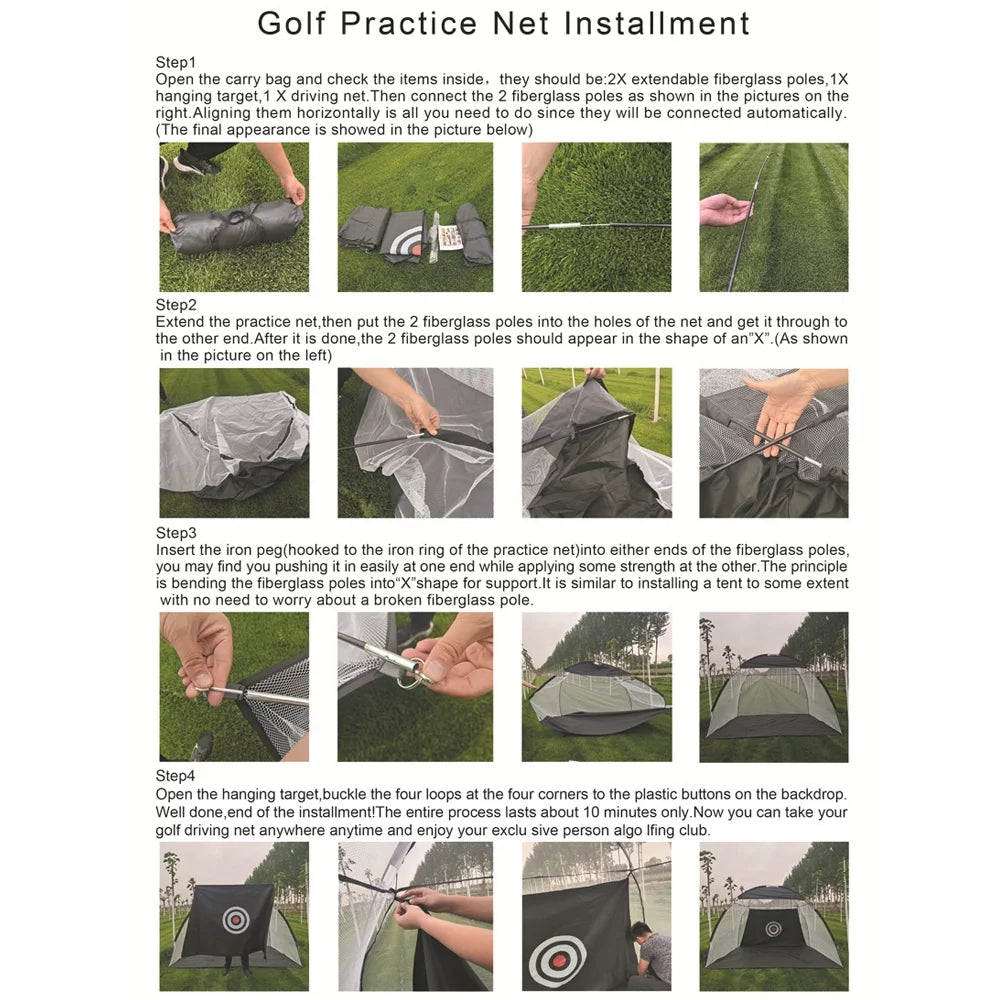 Collapsible Indoor Outdoor Golf Chipping Net - Foldable Pitching Cage for Ultimate Golf Practice