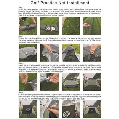 Collapsible Indoor Outdoor Golf Chipping Net - Foldable Pitching Cage for Ultimate Golf Practice