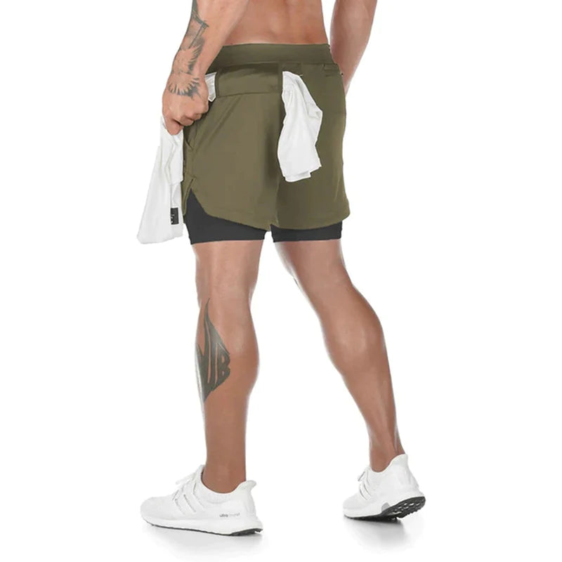 Elevate Your Workout: Men's Quick-Dry 2-in-1 Running Shorts for Summer 2023 Fitness and Comfort