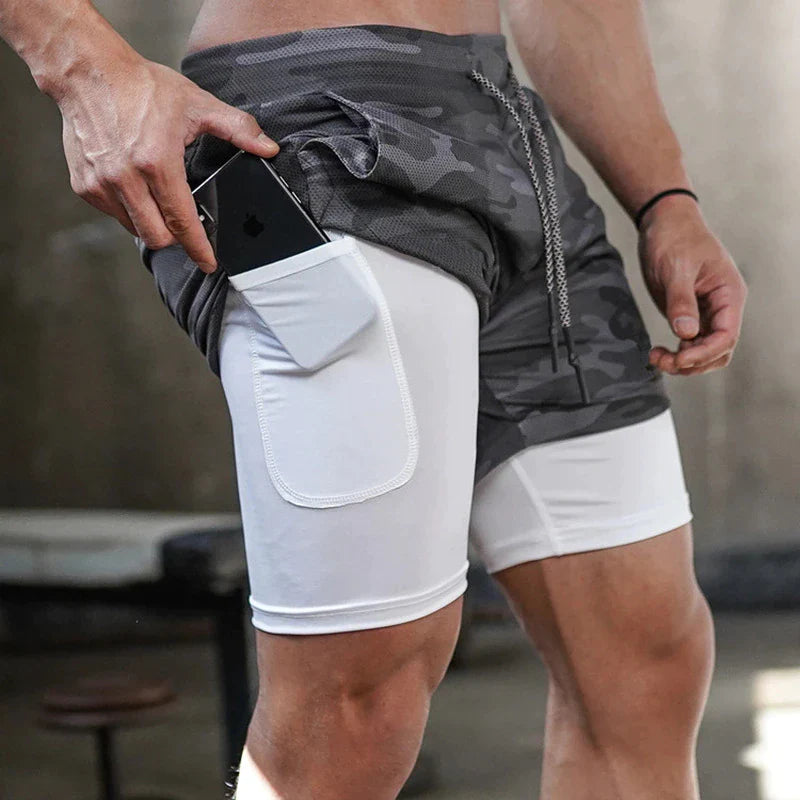 Elevate Your Workout: Men's Quick-Dry 2-in-1 Running Shorts for Summer 2023 Fitness and Comfort
