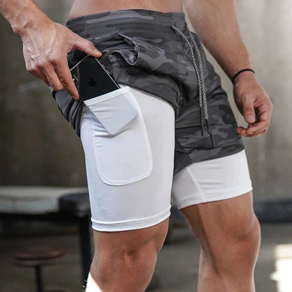 Elevate Your Workout: Men's Quick-Dry 2-in-1 Running Shorts for Summer 2023 Fitness and Comfort